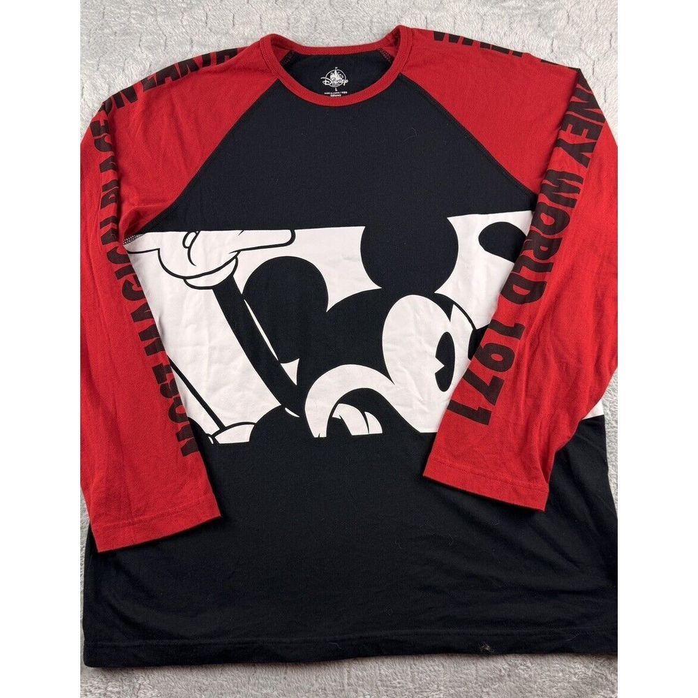 Disney Parks Long Sleeve Mickey Disney Sleeve Logos‎ Black Adult Large
